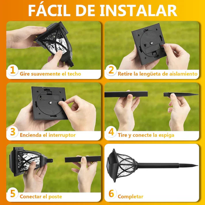 Faros Solares para Jardín x 2 UNIDADES