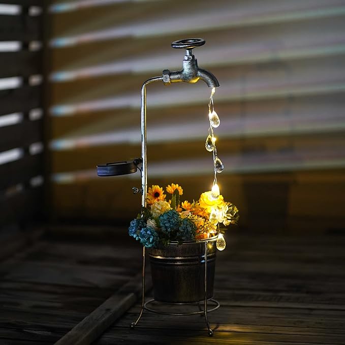 Luces de Grifo Riego Solar (no incluye flores)