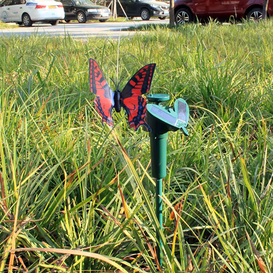 Estaca Giratoria Solar ( set de 1 mariposa y 1 colibri )