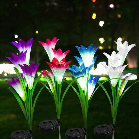 Estaca Flor Solar ( 3 flores, 1 estaca )